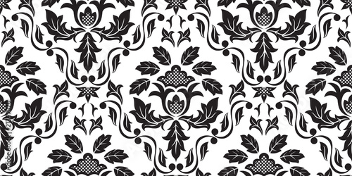 Black Seamless floral pattern