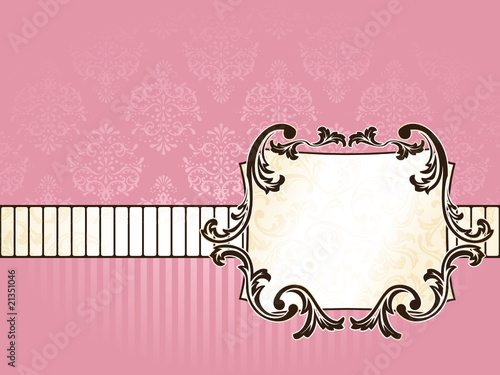 Elegant rectangular French vintage label, horizontal