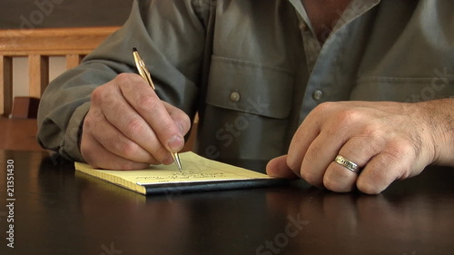 Businessman taking notes
