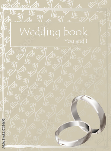 Wedding card background vector with rings