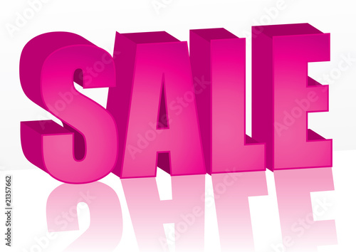 Big pink Sale word, vector illustration