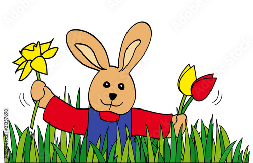 Frühling, Osterhase, Illustration, Vektoren