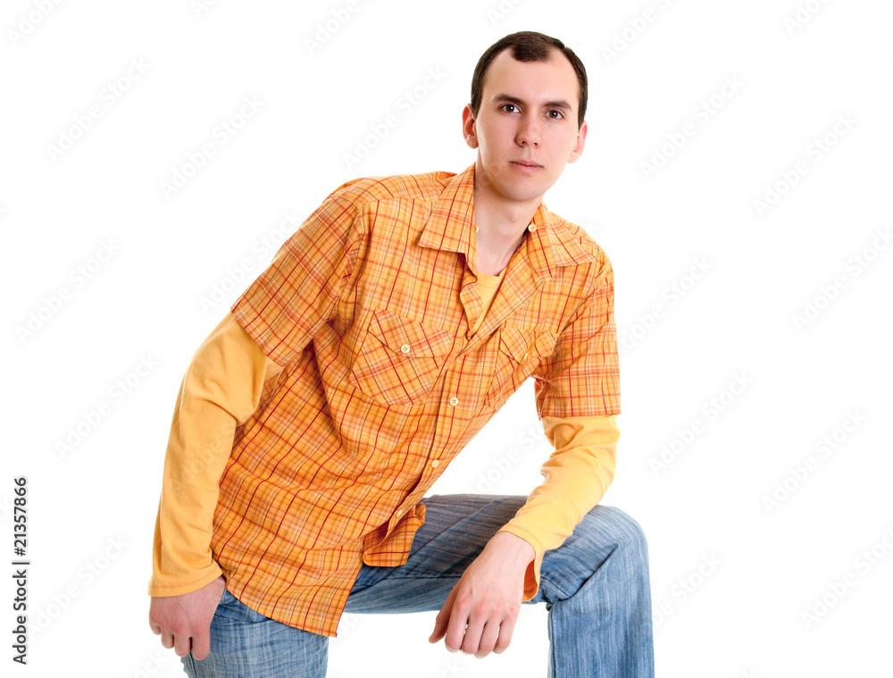 young men lean on his arm young men lean on his arm