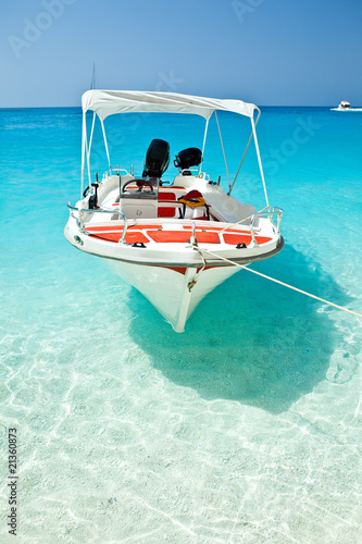 Small boat moored at Wreck Bay, Zante (Zakynthos)