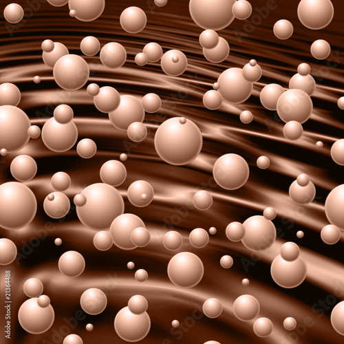 abstract chocolate background with bubbles
