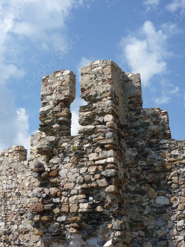 castle wall ant turrets at anamur in turkey photo