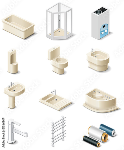 Vector building products icons. Part 5. sanitary engineering