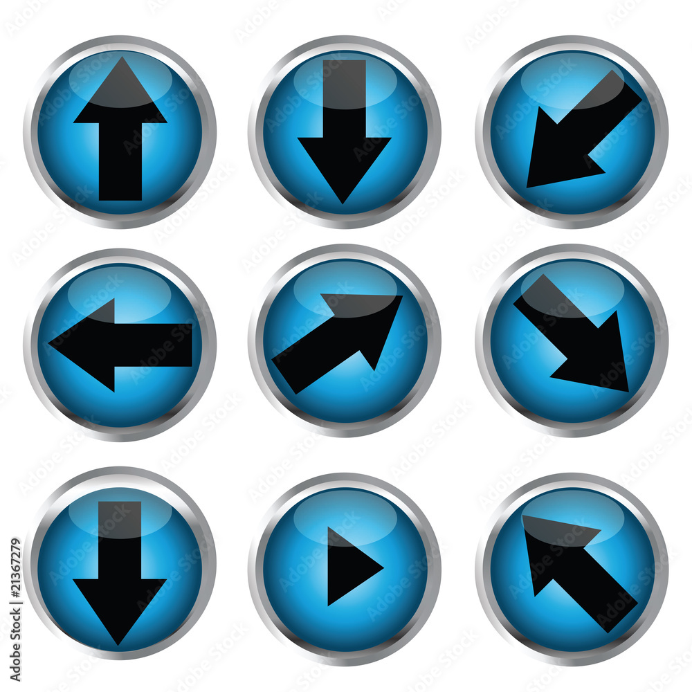 Buttons for web design, black arrow icon set Buttons for web design, black arrow icon set