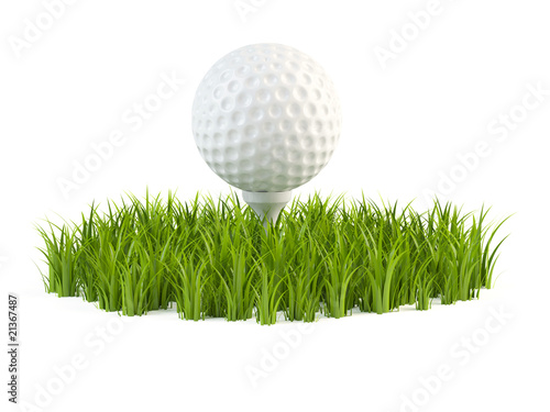 Golfball on grass