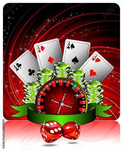 Vector gambling illustration with casino elements