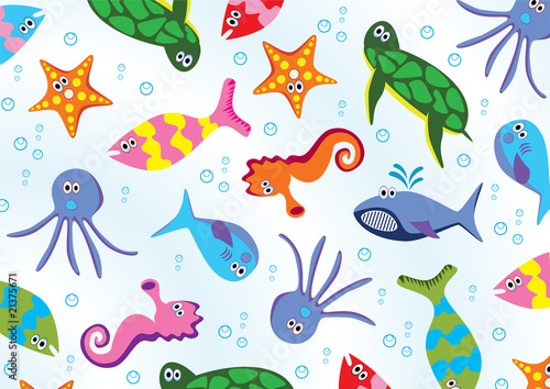 vector sea animals background