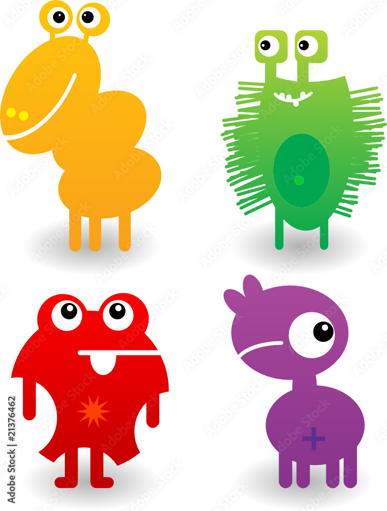Cute monsters, vector. Cute monsters, vector.