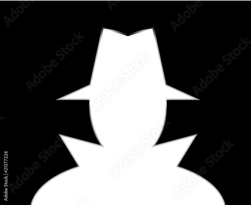 Unknown man in hat. Intruder. Spy. Stranger.