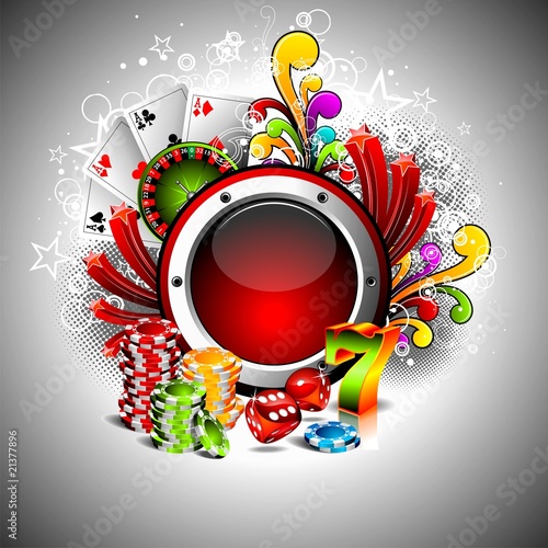 Vector gambling illustration with casino elements