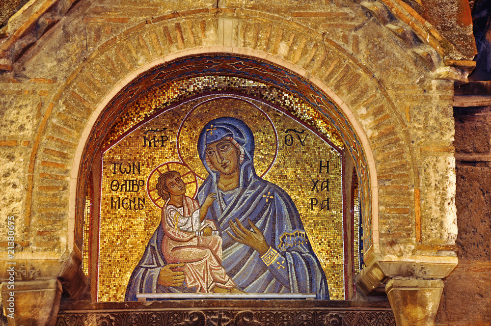 Mosaik über Kirchentüre in Athen