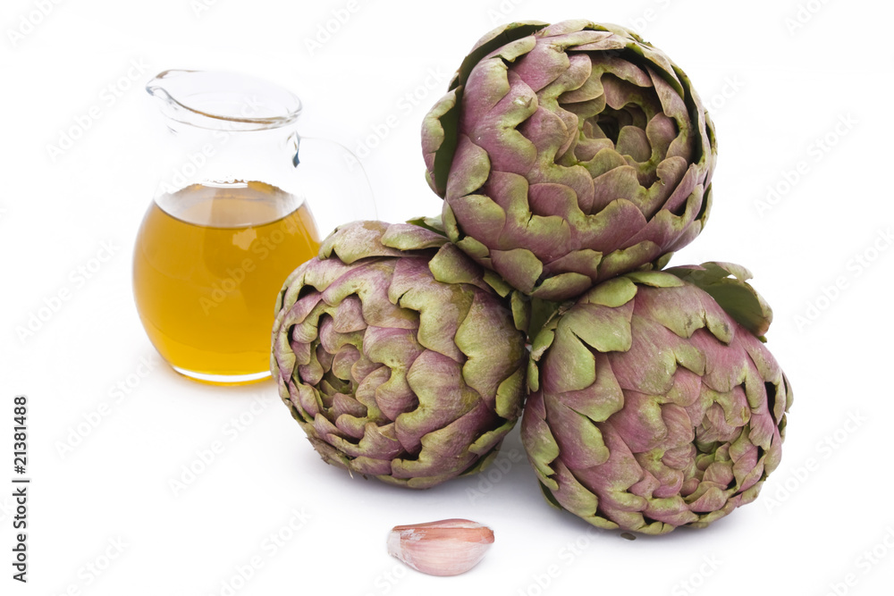 Fototapeta premium Artichokes, Olive Oil And Garlic