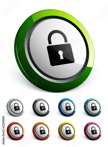 icône bouton internet cadenas