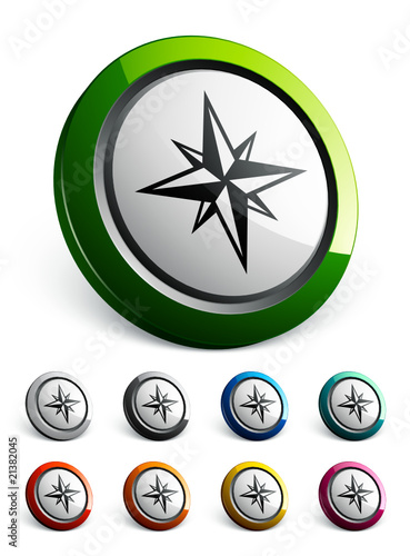 icône bouton internet boussole