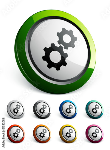 icône bouton internet engrenage
