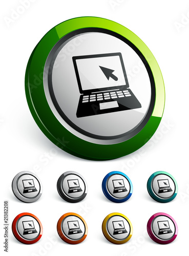 icône bouton internet ordinateur