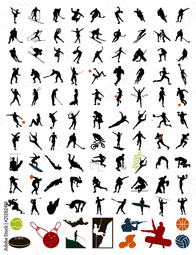 Collection of silhouettes of sportsmen