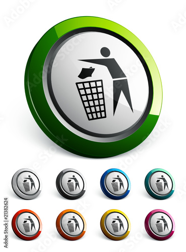 icône bouton internet poubelle