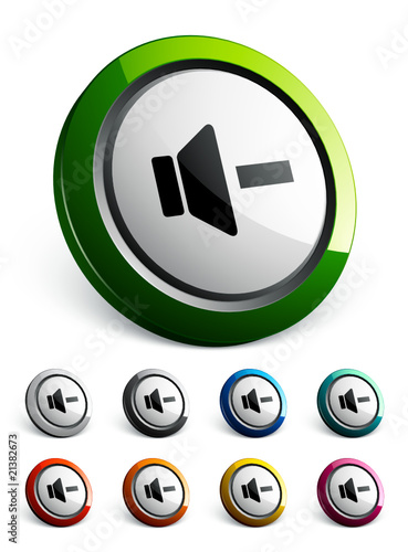 icône bouton internet son volume moins