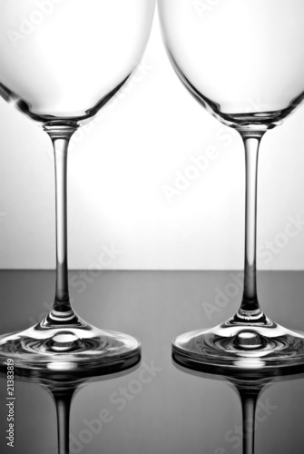 Two empty wineglass