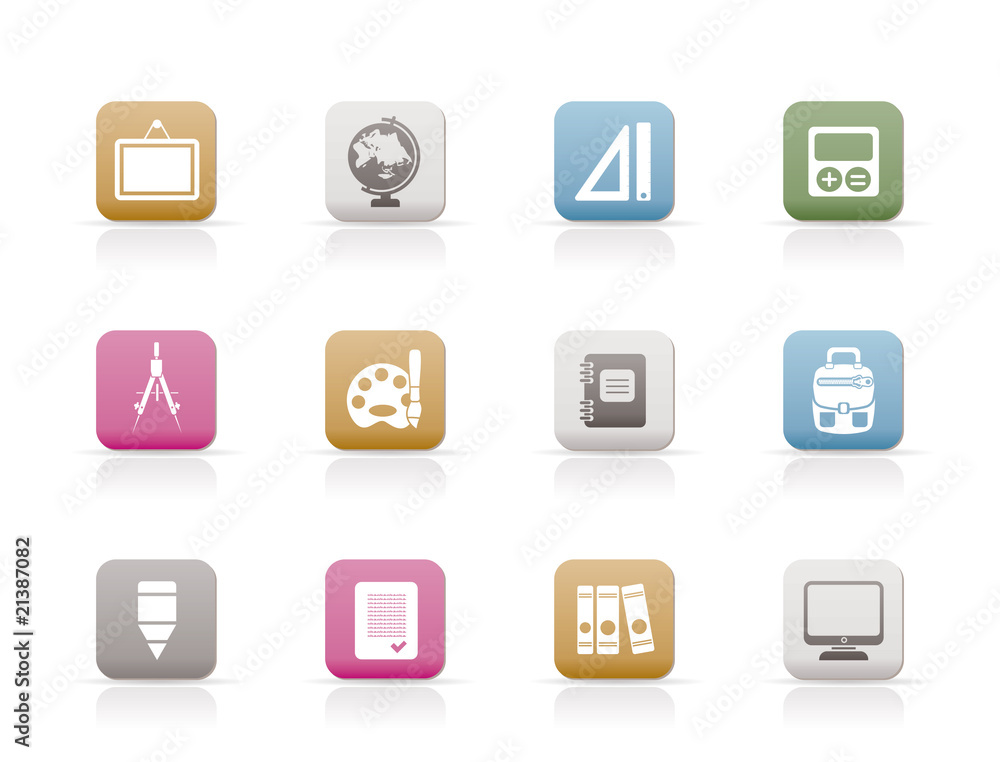 School and education icons - vector icon set School and education icons - vector icon set