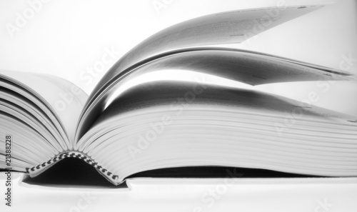 opened book in black and white