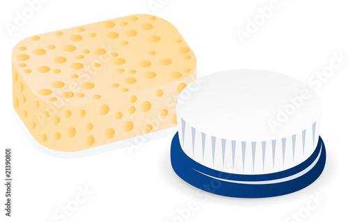 Bath sponge and bath backbrush
