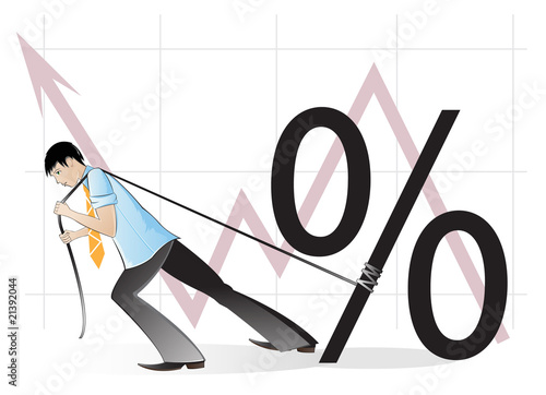 Businessman and a percent sign