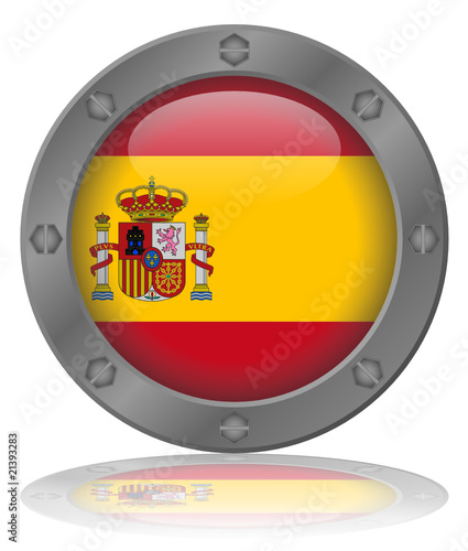 Spanish Flag Web Button (Spain España Bandera Vector Reflection)