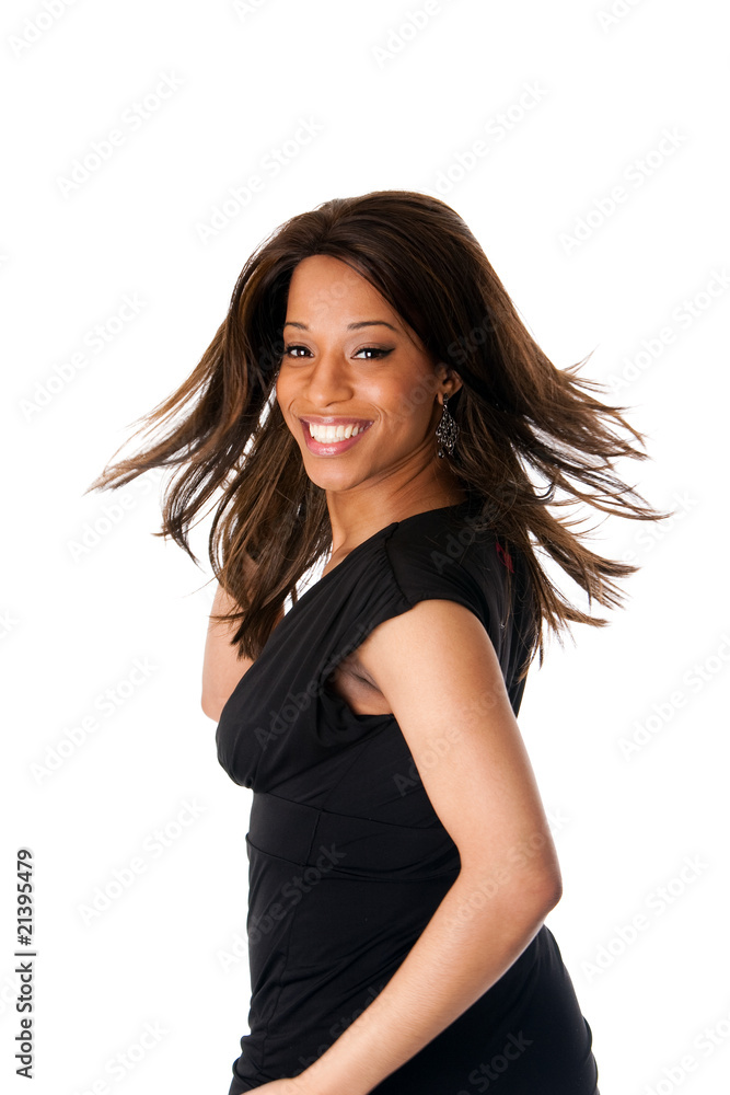 African business woman with swirling hair African business woman with swirling hair