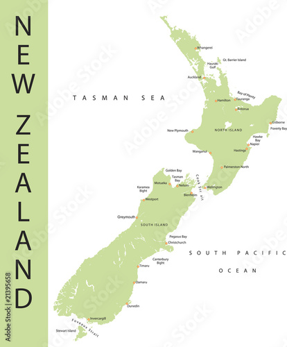 Fotografia, Obraz New zealand Map.