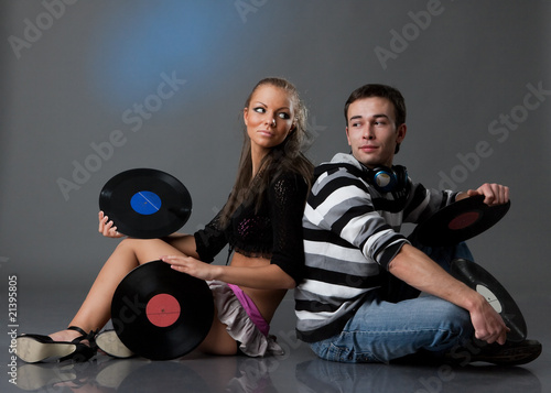 Male DJ and beautiful girl