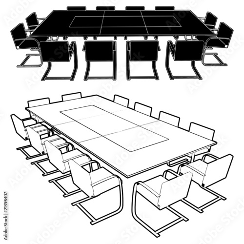 Meeting Conference Table Vector 01