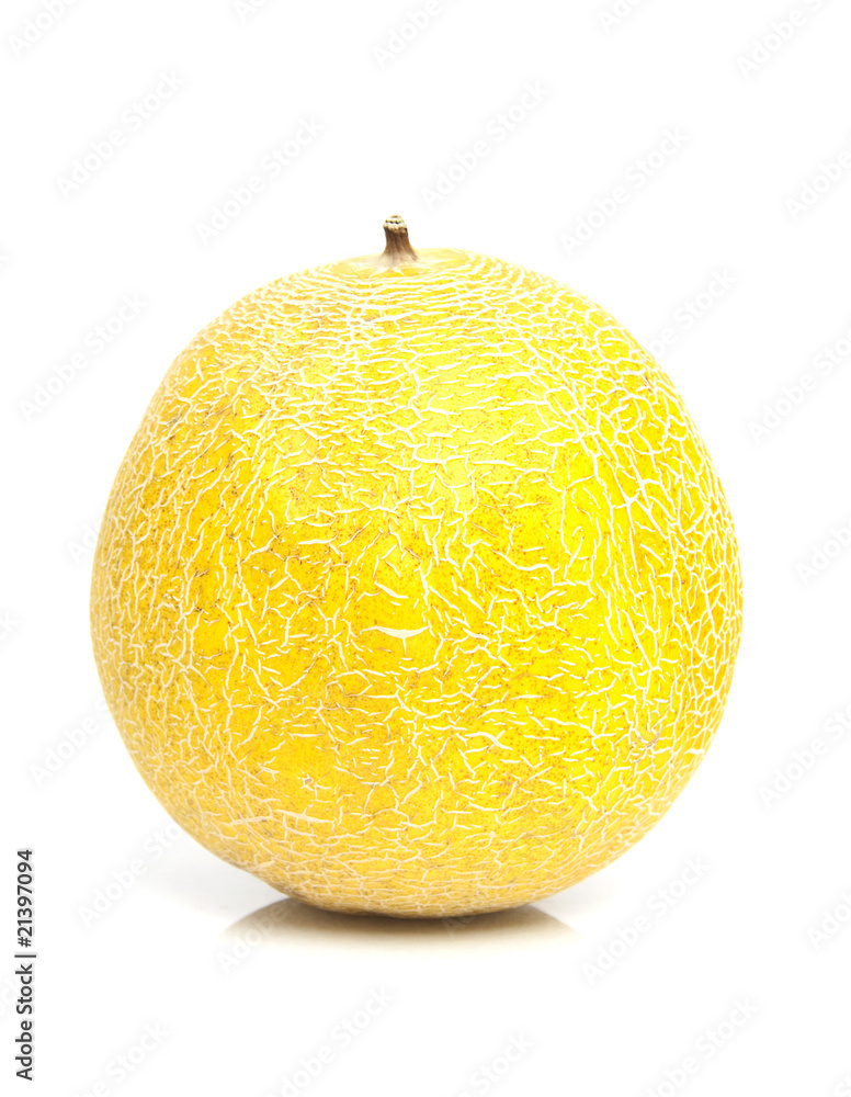 fresh yellow melon over white background fresh yellow melon over white background