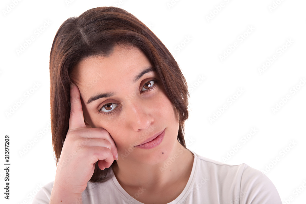 thoughtful and beautiful woman, remember something thoughtful and beautiful woman, remember something