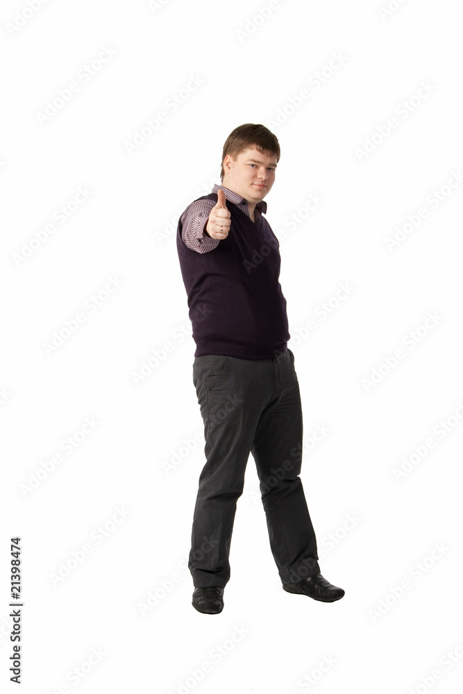 young casual man portrait in a white background young casual man portrait in a white background