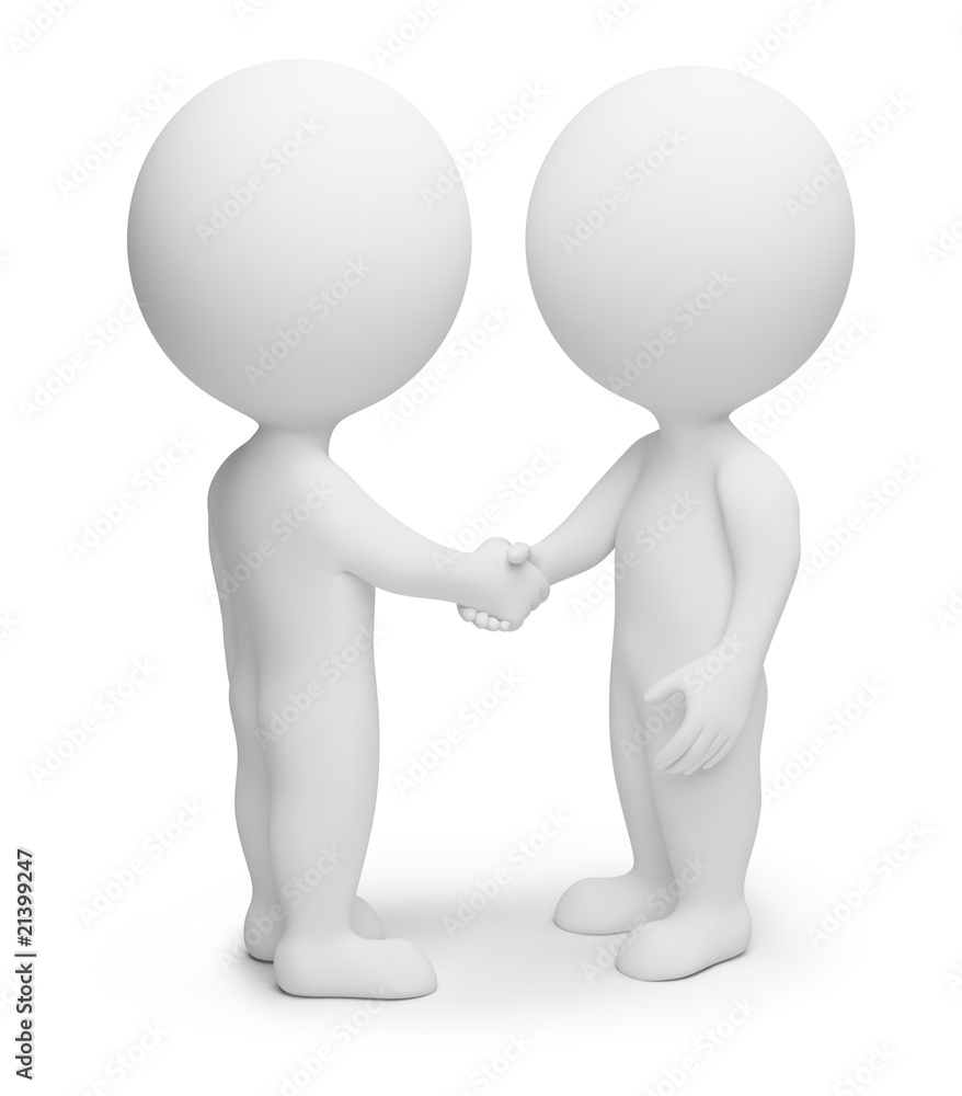 3d small people - handshake 3d small people - handshake