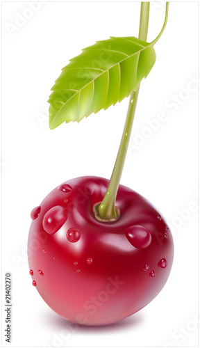 Vector. Ripe cherry.