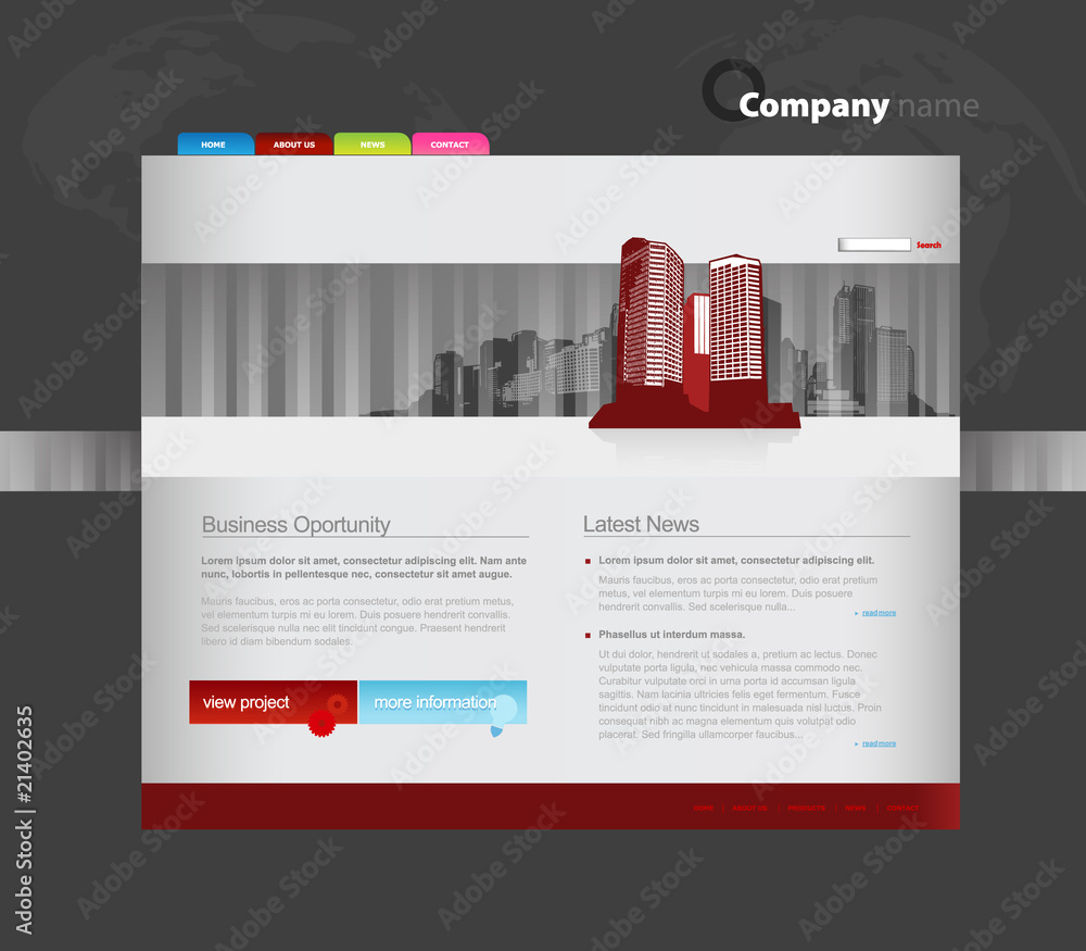 Website template with city. Website template with city.
