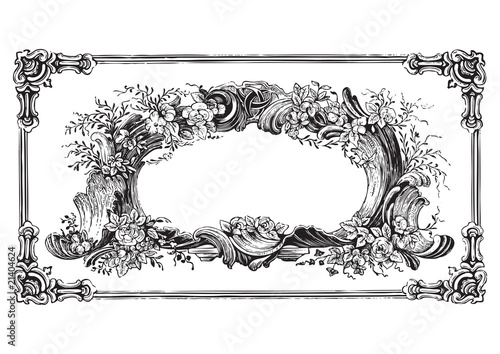 antique frame engraving (vector)