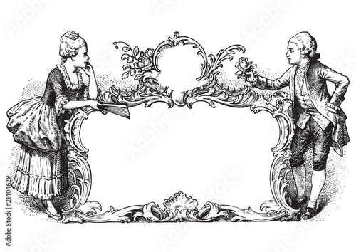 antique frame engraving (vector)