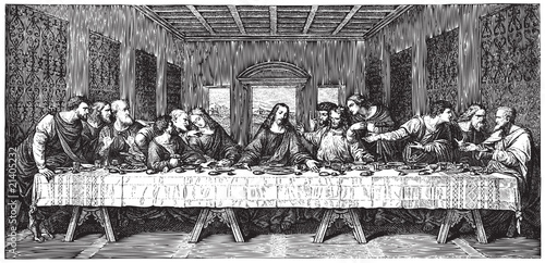 Leonardo's Last Supper engraving (vector) #21405232