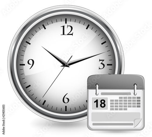 Time concept. Clock and calendar. Vector illustration.