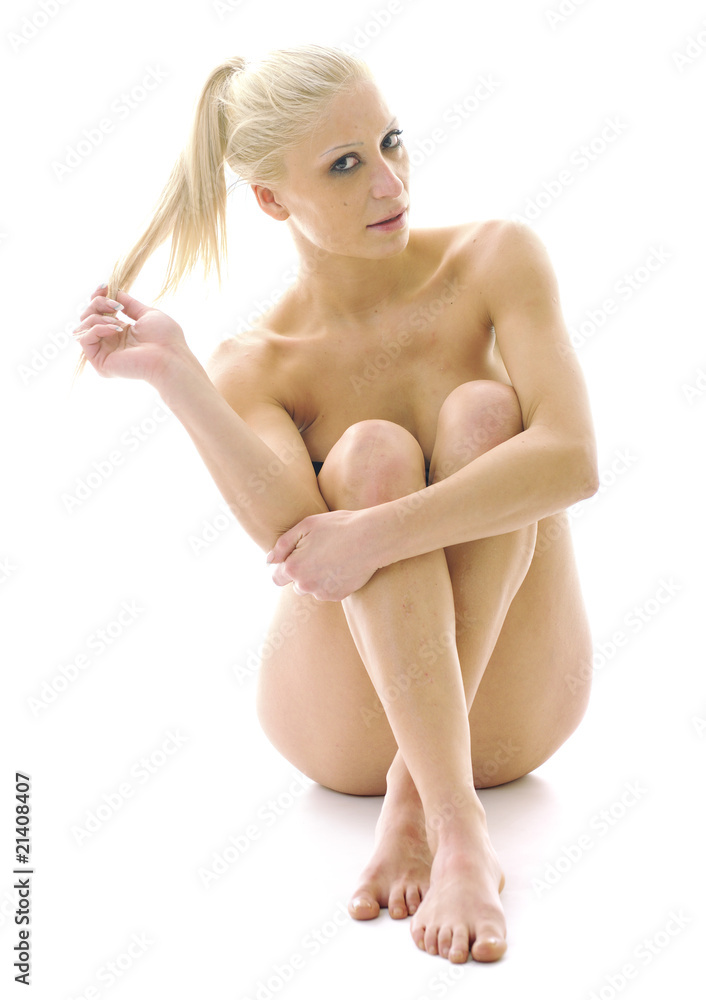 Obraz premium attractive blonde isolated on white