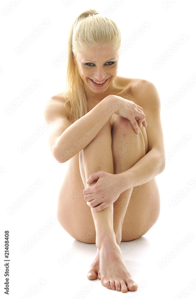 Obraz premium attractive blonde isolated on white