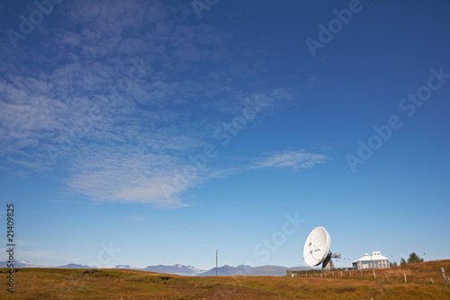 Satellite communications dish near Hofn, Iceland